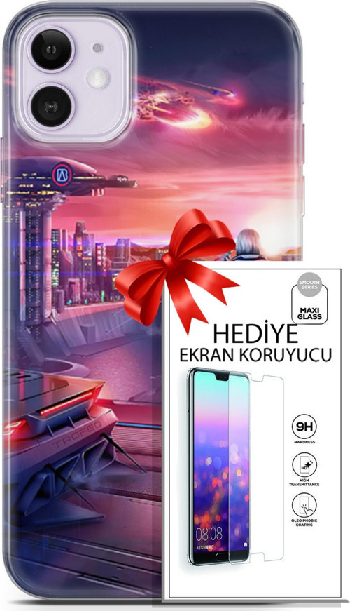 Apple İphone 11 Kılıf Orijinal Seri Cyberpunk 13 Dünya Dışı Case Kapak Ekran Koruyucu