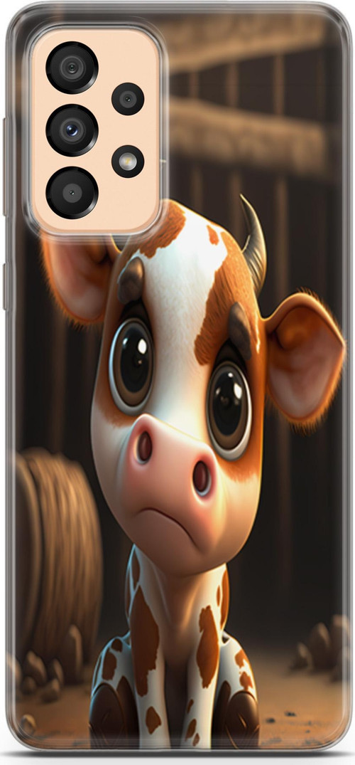 Galaxy A33 5G Uyumlu Kılıf Yapayzeka 21 Cute Cow Darbe Önleyici Kapak