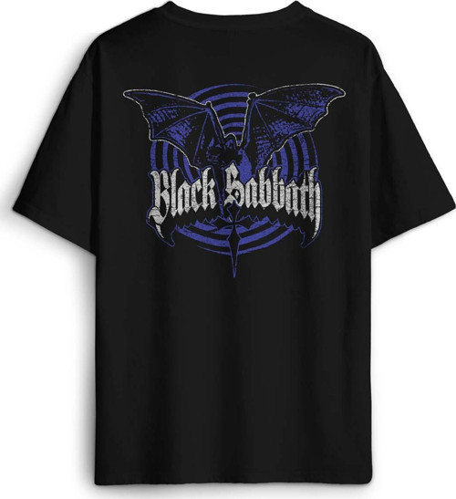 Black Sabbath Rock Müzik Ozzy Metal Music Yarasa Sırt Ön Baskılı Oversize Tişört Unisex T-Shirt