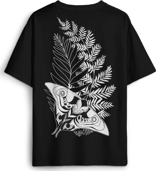Siyah Oversize Tişört Firefly Ateşböceği Last Of Us Kelebek Sırt Ön Baskılı Unisex T-shirt