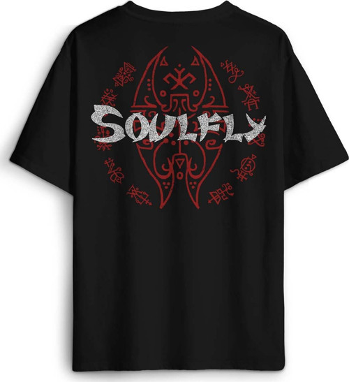 Soulfly Metal Music Rock Müzik Pamuklu Baskılı Oversize T-shirt Siyah Unisex Tişört