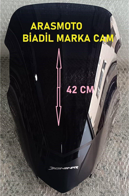 Bajaj Dominar 250 -400 Füme Ön Cam Siperlik ,Biadil Marka Tur Camı 42 Cm (2017-2024)
