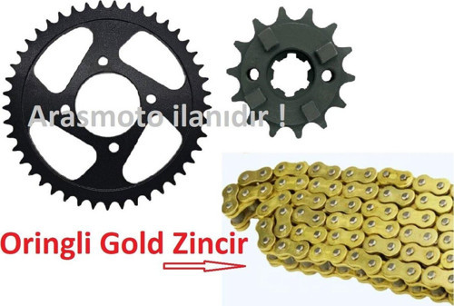 Cf Moto Nk 150 Zincir Dişli Seti Oringli Gold Sarı Zincirli 428/136 Bakla -