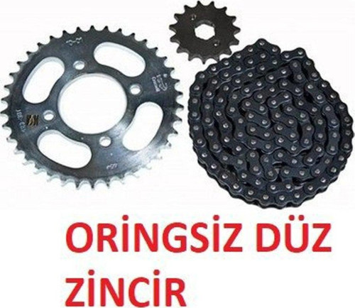 Bajaj Discover 150 F- 150 S Zincir Dişli Seti Kaliteli (Oringsiz Düz Siyah Zincir)