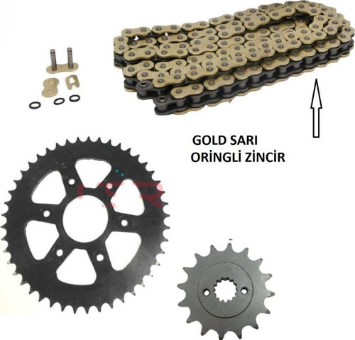 Ktm Duke 390 Zincir Dişli Seti Oringli Gold Sarı Zincir 2013-2020 Uyumlu -