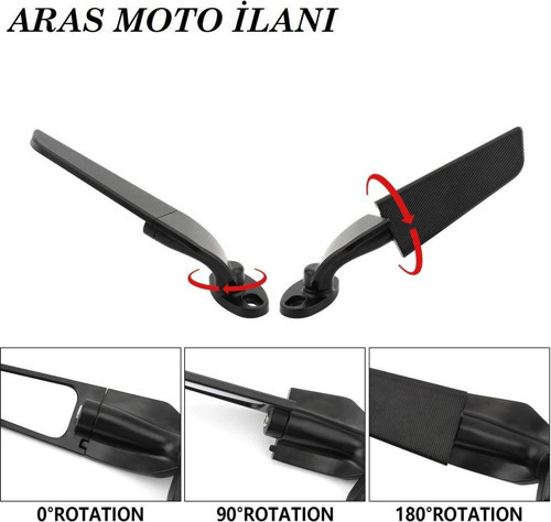 Motosiklet Kanat Dikiz Aynaları Ayarlanabilir R25 -Cbr 250 -Cbr125-600Rr-1000Rr-R6-R1 Uyumlu-