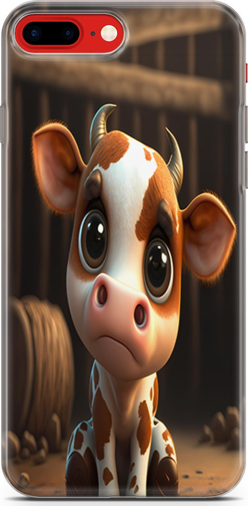 iPhone 7 Plus - 8 Plus Uyumlu Kılıf Yapayzeka 21 Cute Cow Darbe Önleyici Kapak