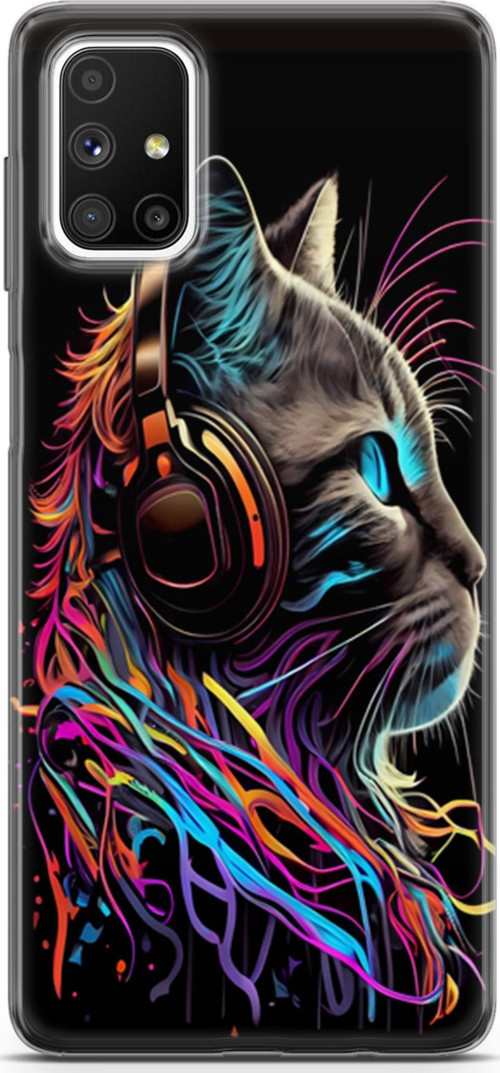 Galaxy M51 Uyumlu Kılıf Yapayzeka 25 DJ Kedi Soyulmayan Kılıf