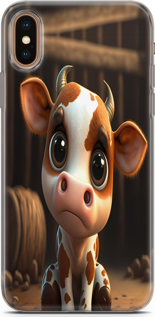 iPhone XS Max Uyumlu Kılıf Yapayzeka 21 Cute Cow Darbe Önleyici Kapak