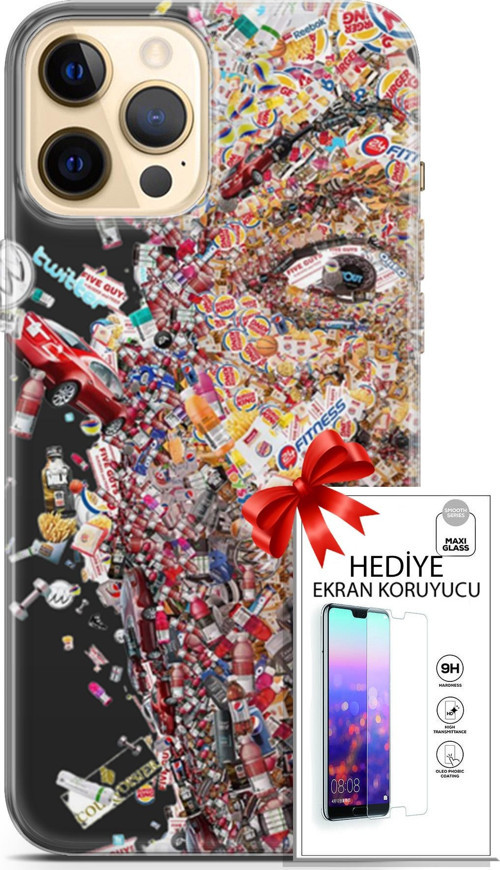 Apple İphone 12 Pro Kılıf Orijinal Seri Cardano 09 Fitness Uv Kılıf Ve Ekran Koruyucu