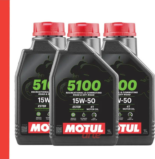 5100 15W-50 4T 1L Motosiklet Motor Yağı Güncel Ürün 3 Adet