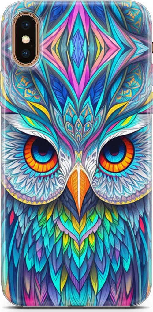 iPhone XS Max Uyumlu Kılıf Yapayzeka 30 Baykuş Kenarları Şeffaf Kapak