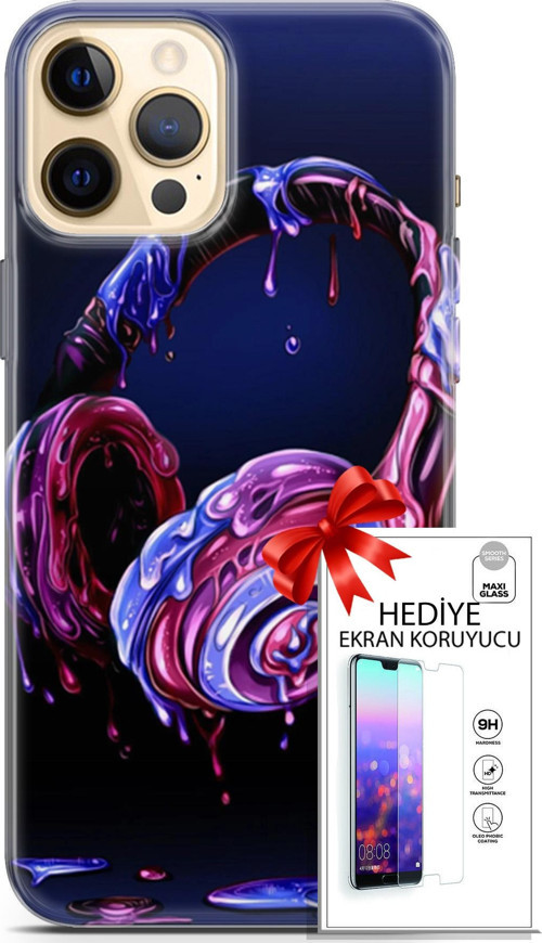 Apple İphone 12 Pro Kılıf Orijinal Seri Cardano 14 Kulaklık Cover Kılıf + Ön Ekran Koruyucu