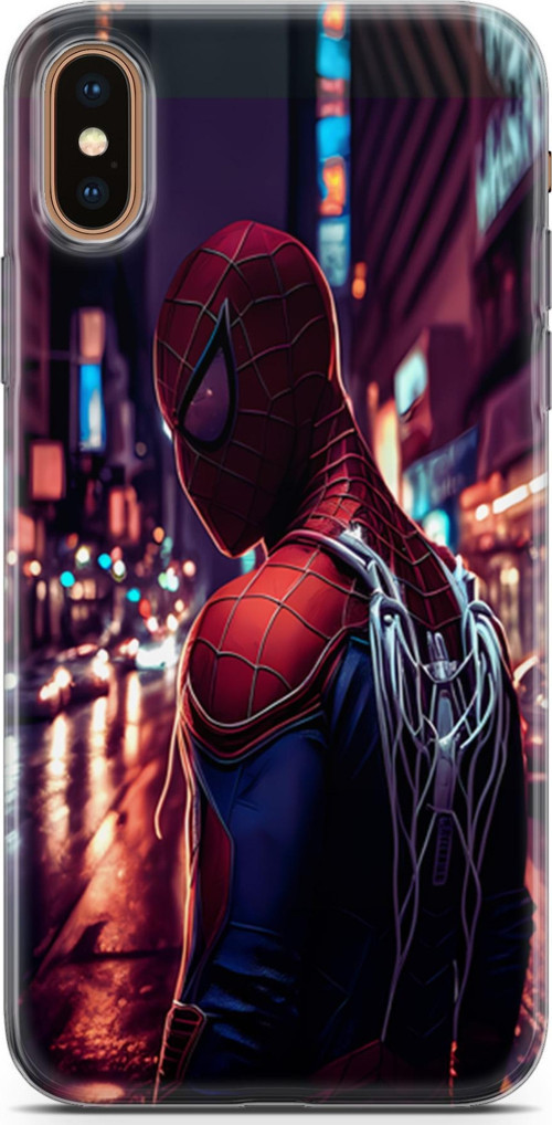 iPhone XS Max Uyumlu Kılıf Yapayzeka 9 Spiderman NY UV Kılıf