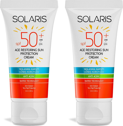 Tüm Cilt Tipleri İçin SPF 50+ Yaşlanma Karşıtı Güneş Koruyucu Krem X2
