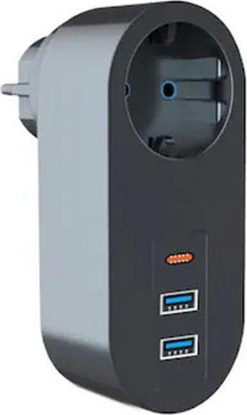 Tekli Akım Korumalı 2 Adet USB 1 Adet Type-C Girişli Priz 3400