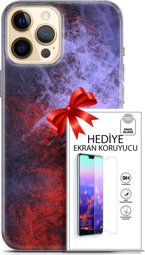 Apple İphone 12 Pro Kılıf Orijinal Seri Nature 18 Karışık Parlak Kılıf + Ekran Koruyucu Full Koruma