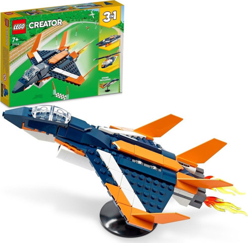 Creator 3#ü 1 Arada Süpersonik Jet 31126 - 7 Yaş ve Üzeri Çocuklar İçin Jet Uçağı Helikopter +7 Yaş (215 Parça)
