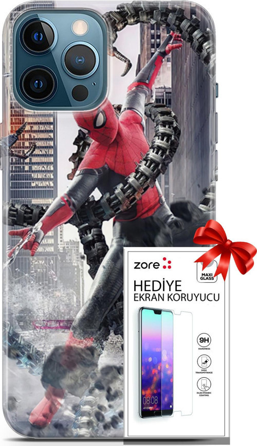 Apple İphone 12 Pro Max Kılıf Orijinal Seri Supers 25 No Way Home Soyulmayan Kılıf + Ekran Koruyucu