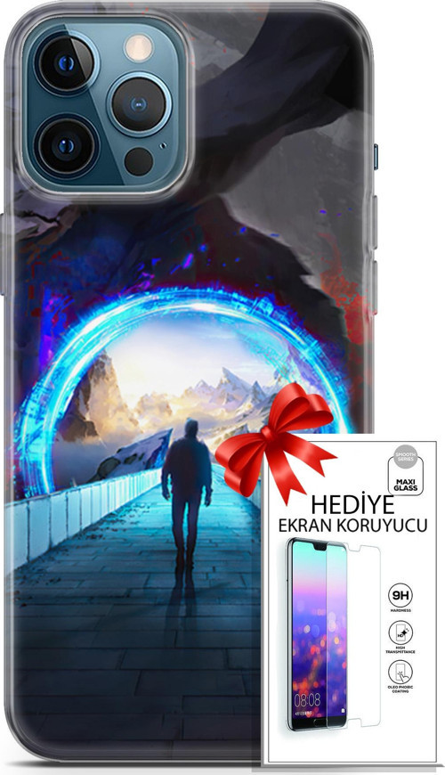 Apple İphone 12 Pro Max Kılıf Orijinal Seri Algorand 06 Tünelin Sonu Koruyucu Kapak Ekran Koruyucu