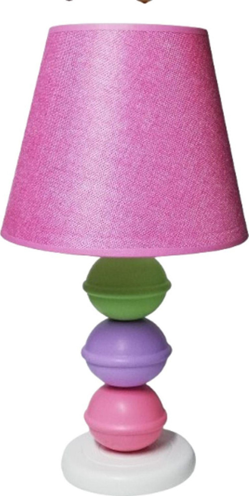 Pembe Ahşap Kız Çocuk Odası Abajuru,Pembe Ahşap Yatak Odası Abajuru Lila Yeşil Ahşap Top Abajur