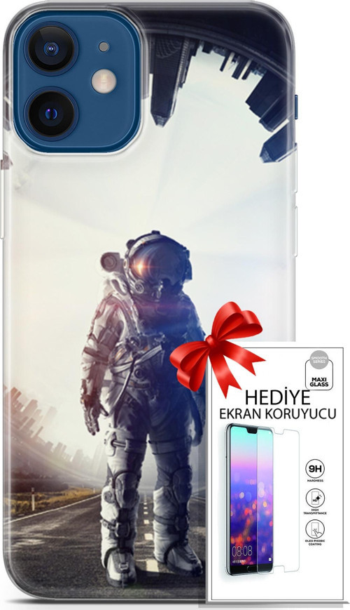 Apple İphone 12 Mini Kılıf Orijinal Seri Algorand 22 Astro Kap + Ekran Koruyucu