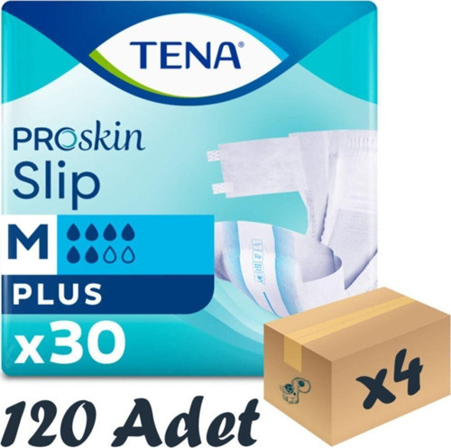 Proskin Slip Plus Belbantlı Hasta Bezi, Orta Boy (M), 6 Damla, 30'lu 4 Paket 120 Adet
