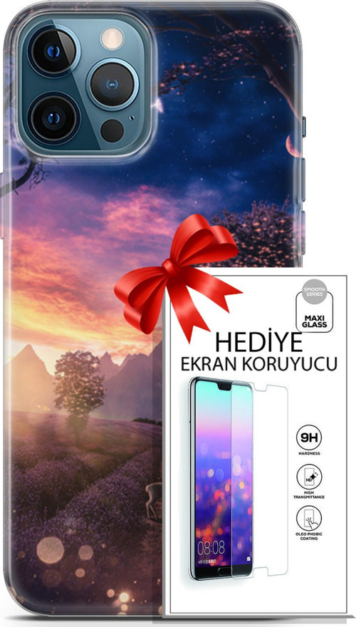 Apple İphone 12 Pro Max Kılıf Orijinal Seri Fantasy 15 Keçi Kalın Silikon + Ekran Koruyucu