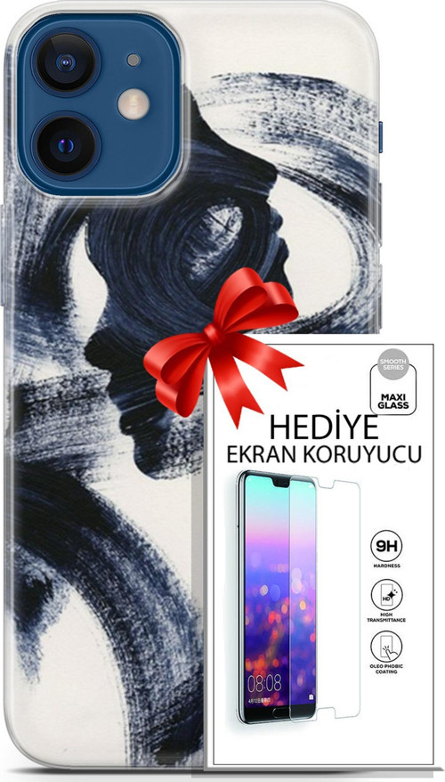 Apple İphone 12 Mini Kılıf Orijinal Seri Soul 10 2 Yüzlü Full Hd Kılıf + Ekran Koruyucu