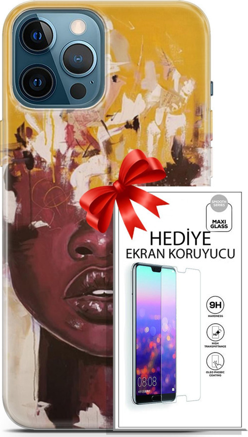 Apple İphone 12 Pro Max Kılıf Orijinal Seri Soul 23 Sarı Kahverengi Telefon Kabı Ve Ekran Koruyucu