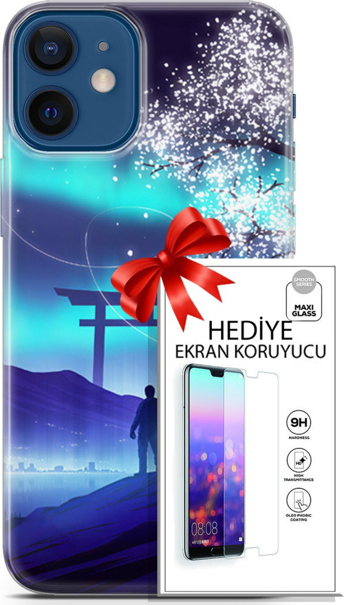Apple İphone 12 Mini Kılıf Orijinal Seri Neo 26 Spider Girls Soft Kapak + Ekran Koruyucu