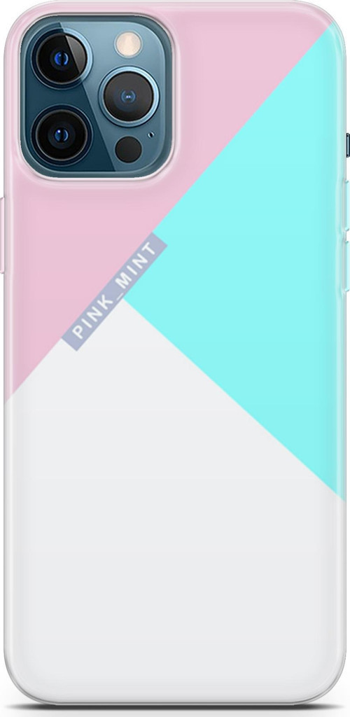 Apple İphone 12 Pro Max Kılıf Orijinal Seri Typo 08 Pink Mint Baskılı Kılıf