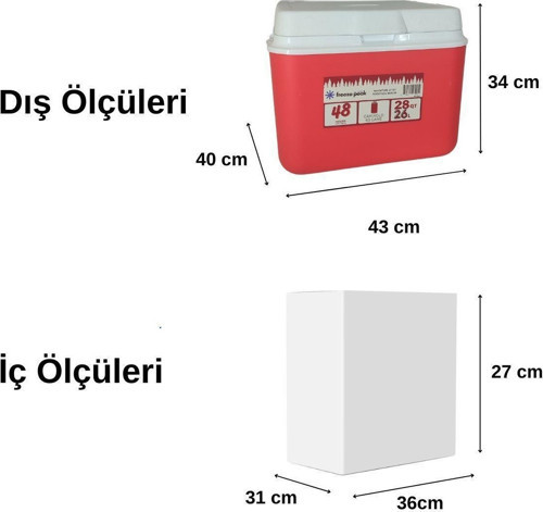 Adventure 28 QT Soğutucu Buzluk 26 Litre KIRMIZI