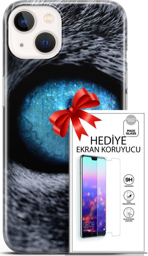 Apple İphone 13 Mini Kılıf Orijinal Seri Scotish-British 29 Pov Eye Leke Tutmaz Kapak + Ekran Koruyucu