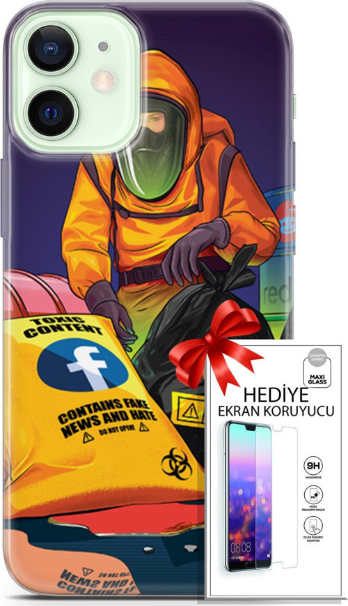 Apple İphone 12 Kılıf Orijinal Seri Cardano 24 Toxic Darbe Emici Kılıf + Ekran Koruyucu