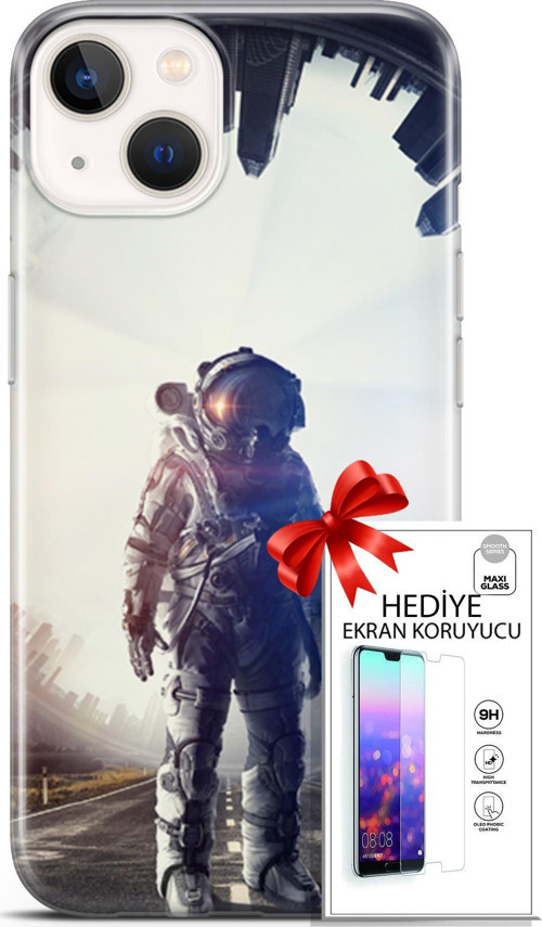 Apple İphone 13 Mini Kılıf Orijinal Seri Algorand 22 Astro Kap + Ekran Koruyucu