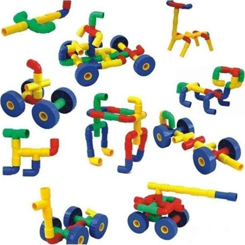 Tekerlekli Boru Lego 72 Parça - Çantalı