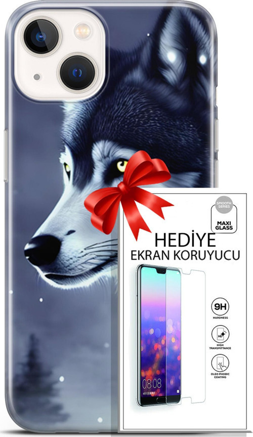 Apple İphone 13 Mini Kılıf Orijinal Seri Dogs 06 Yalnız Kurt Koruyucu Kapak Ekran Koruyucu