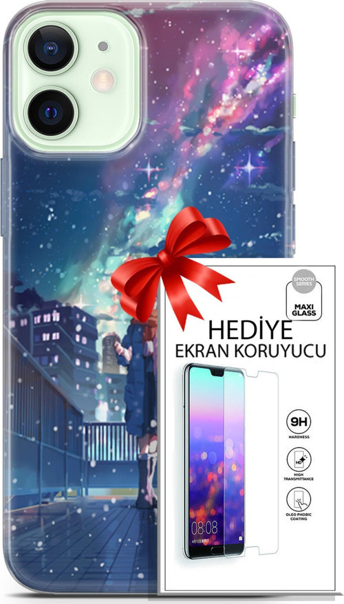 Apple İphone 12 Kılıf Orijinal Seri Fantasy 10 Anime Kar Full Hd Kılıf + Ekran Koruyucu