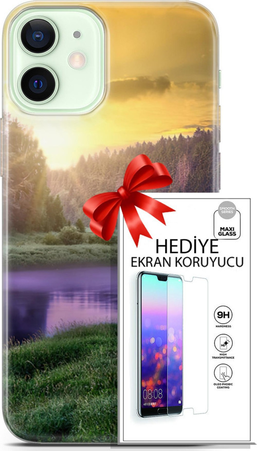 Apple İphone 12 Kılıf Orijinal Seri Fantasy 05 Nehir Koruma Kılıfı + Ekran Koruyucu