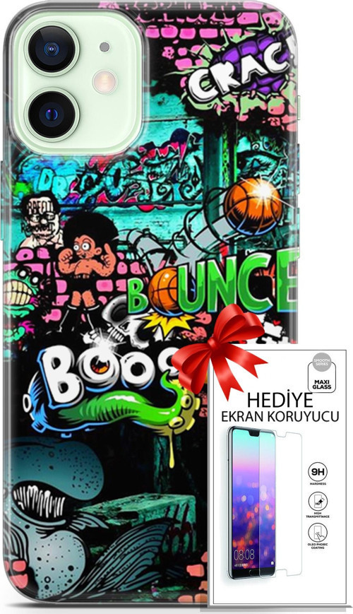 Apple İphone 12 Kılıf Orijinal Seri Bounce 02 Lois Francis Kapak Ve Ekran Koruyucu