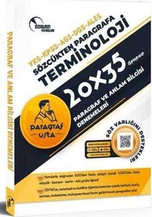 2025 KPSS MEB AGS DGS ALES YKS Terminoloji Paragraf ve Anlam Bilgisi 20x35 Deneme Çözümlü Doktrin