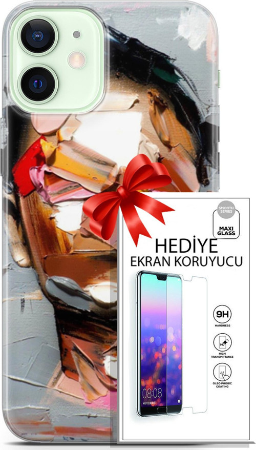 Apple İphone 12 Kılıf Orijinal Seri Soul 01 Suratsız Telefon Kılıfı + Ekran Koruyucu