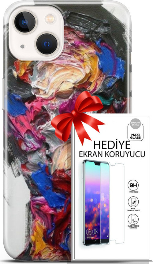 Apple İphone 13 Mini Kılıf Orijinal Seri Soul 02 Sanatsal Kapak Ve Ekran Koruyucu