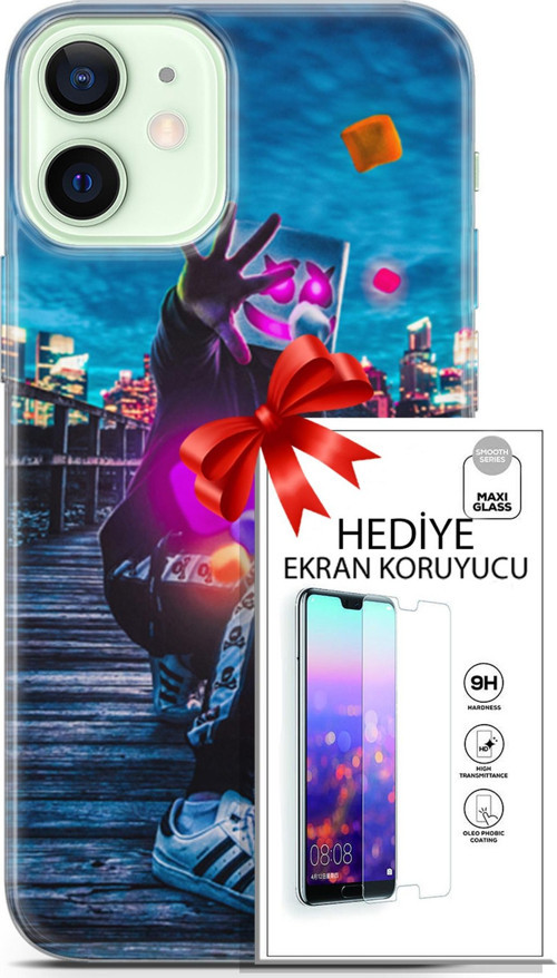 Apple İphone 12 Kılıf Orijinal Seri Neo 28 Örümcek Kız İz Bırakmayan Kılıf + Ön Ekran Koruyucu
