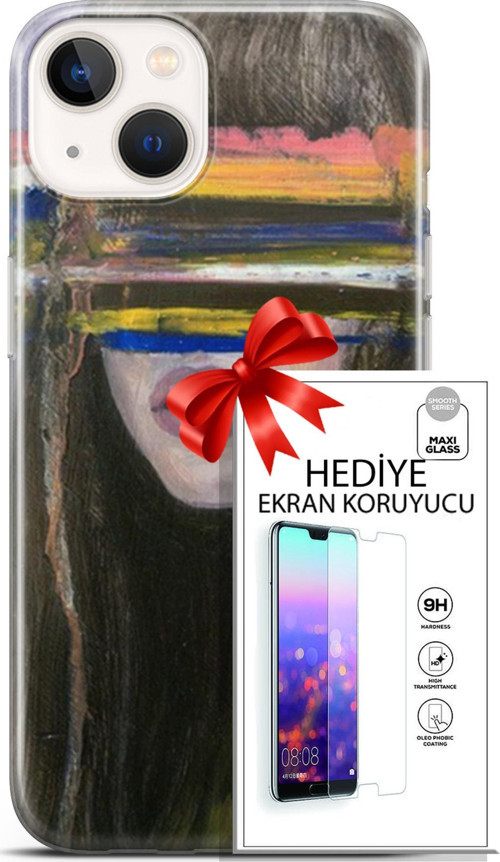 Apple İphone 13 Mini Kılıf Orijinal Seri Soul 21 Gözü Maskeli Darbe Önleyici Kapak + Ön Ekran Koruyucu