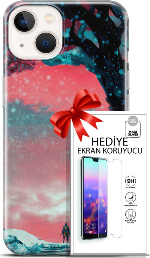 Apple İphone 13 Mini Kılıf Orijinal Seri Neo 01 Bıçaklı Joker Telefon Kılıfı + Ekran Koruyucu