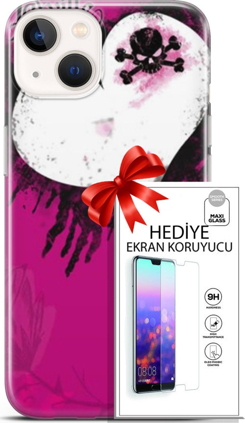 Apple İphone 13 Mini Kılıf Orijinal Seri Punky 27 Jaxville Lazer Kesim Silikon Ekran Koruyucu