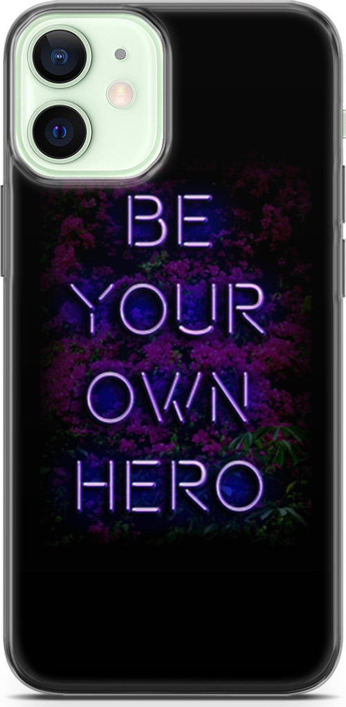 Apple İphone 12 Kılıf Orijinal Seri Typo 15 Be Your Own Hero Kalın Silikon