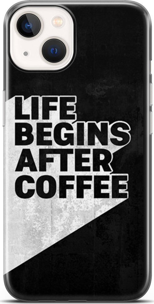 Apple İphone 13 Mini Kılıf Orijinal Seri Typo 02 Life Begins After Coffee Kapak